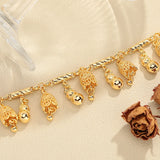 18k Plated Charm Bracelet with Bell Pendant