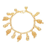18k Plated Charm Bracelet with Bell Pendant