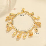 18k Plated Charm Bracelet with Bell Pendant