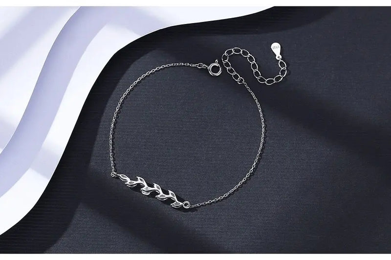 High Jewelry S925 Silver Bracelet Olive Branch Zircon Charm Bracelet