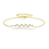 High Jewelry S925 Silver Bracelet Olive Branch Zircon Charm Bracelet