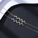 High Jewelry S925 Silver Bracelet Olive Branch Zircon Charm Bracelet