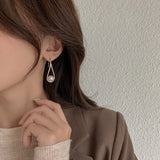 Geometric Dangle Earrings For Women Gothic Party Girls Pearl Earrings