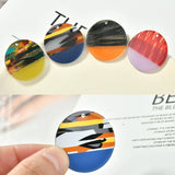 Spring Sky Mesh Splicing Disc DIY Earrings 2pcs