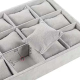 Gray Velvet Bracelet Watch Display Tray Holder