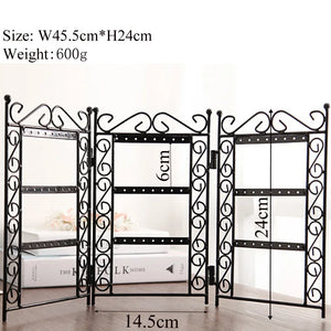 Necklace and Earring Jewelry Stand Display Rack Metal Organizer