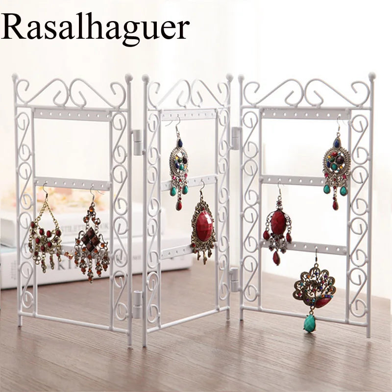 Necklace and Earring Jewelry Stand Display Rack Metal Organizer