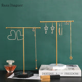 Wooden T-shaped Jewelry Shelf Display Stand