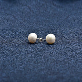 Purple Pink Pearl Stud Earrings, 925 Silver Women Earrings