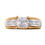 High Polished 2 Tone Ring Wedding Rings For Women Ladies