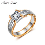 High Polished 2 Tone Ring Wedding Rings For Women Ladies
