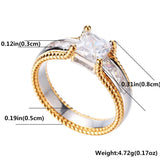 High Polished 2 Tone Ring Wedding Rings For Women Ladies