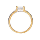 High Polished 2 Tone Ring Wedding Rings For Women Ladies