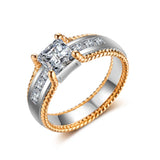 High Polished 2 Tone Ring Wedding Rings For Women Ladies