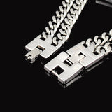 Polished Silver Stainless Steel ID Bracelet for Men Women