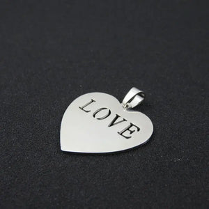 Stainless Steel Heart Love Logo Necklace Pendant