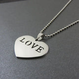 Stainless Steel Heart Love Logo Necklace Pendant