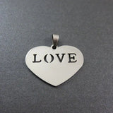 Stainless Steel Heart Love Logo Necklace Pendant