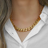 Tarnish Exaggerated 18K Plated Chunky Chain Necklace