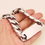 16mm*22cm Stainless Steel Mens Cuban Link Bracelet Bangle