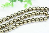 Pyrite Titanium Plating Hematite Round Beads 6mm 8mm 10mm - 10pcs
