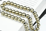 Pyrite Titanium Plating Hematite Round Beads 6mm 8mm 10mm - 10pcs