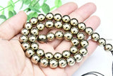 Pyrite Titanium Plating Hematite Round Beads 6mm 8mm 10mm - 10pcs