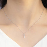 925 Silver Love Key CZ Stones Pendant Necklace for Women