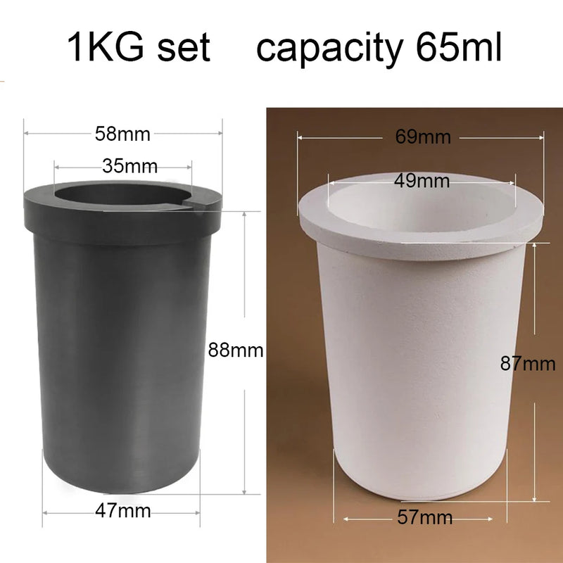 High Purity Graphite & Quartz Crucible Set 1-3.5KG