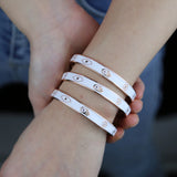 Rose Evil Eye Bangle Bracelet for Women