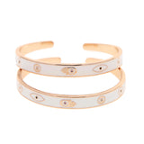 Rose Evil Eye Bangle Bracelet for Women