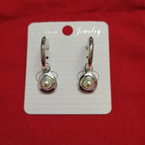 Spanish Silver Purple Crystal Pin Earrings