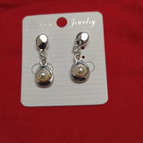 Spanish Silver Purple Crystal Pin Earrings