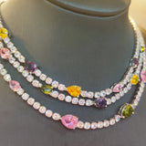 Colorful Zircon Tassels Pendant Necklace for Women