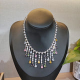 Colorful Zircon Tassels Pendant Necklace for Women