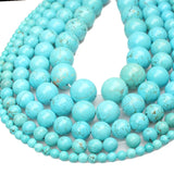 100% Natural Stone Bead Howlite 4-12MM Round Turquoise Beads for Jewelry Making
