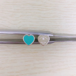 S925 Green Enamel Zircon Heart Earrings, Women Gift