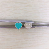 S925 Green Enamel Zircon Heart Earrings, Women Gift