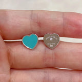 S925 Green Enamel Zircon Heart Earrings, Women Gift
