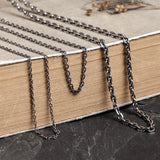 925 Silver Vintage Chain Necklace 1.5mm-3.0mm DIY Jewelry Finding