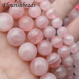 10-14mm Rose Crystal Quartz Round Beads DIY Necklace Jewelry Making