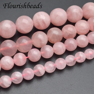 10-14mm Rose Crystal Quartz Round Beads DIY Necklace Jewelry Making