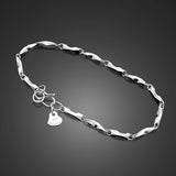 925 Sterling Silver Bangle 3MM Link Solid Silver Bracelet For Men