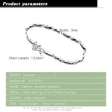925 Sterling Silver Bangle 3MM Link Solid Silver Bracelet For Men