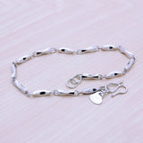 925 Sterling Silver Bangle 3MM Link Solid Silver Bracelet For Men