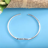 925 Sterling Silver Sparkling Wishbone Bangle Bracelet for Party DIY Jewelry