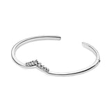 925 Sterling Silver Bracelet Wishbone Bangle Party Jewelry Gift