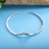 925 Sterling Silver Bracelet Wishbone Bangle Party Jewelry Gift