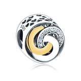 925 Sterling Silver Charm Beads for pan Charm Bracelet Skull Cross Ring Owl