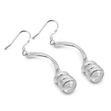 925 Sterling Silver Long Tassel Earrings Geometric Charm Party Jewelry